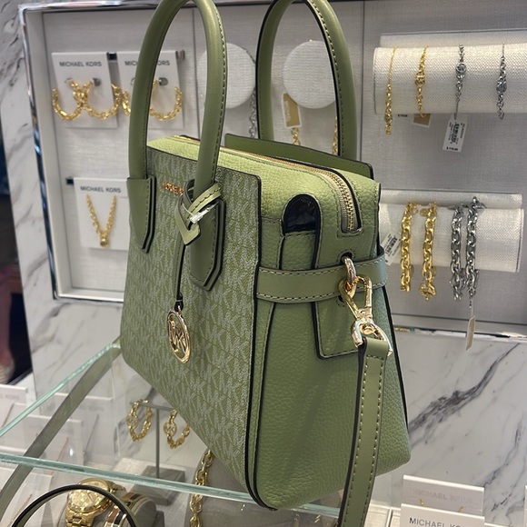 Michael Kors Mercer Small Top Zip Belted Satchel Crossbody Handbag Bag Shoulder - Picture 4 of 16